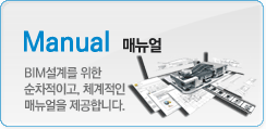 Menual(매뉴얼) BIM설계를 위한 순차적이고 체계적인 매뉴얼을 제공합니다.
